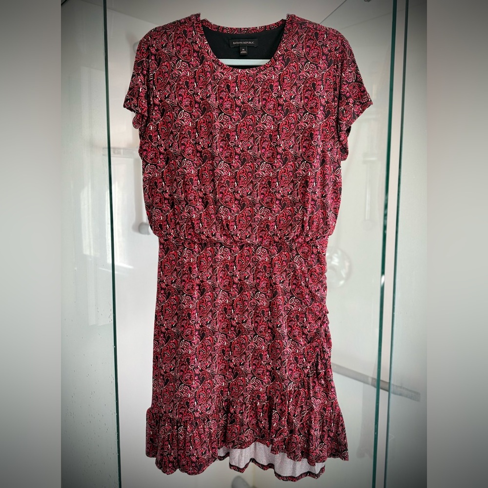 NWOT - Banana Republic Red Ruffled Smocked Sundress